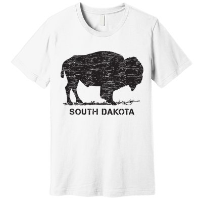 South Dakota And American Buffalo Bison Premium T-Shirt