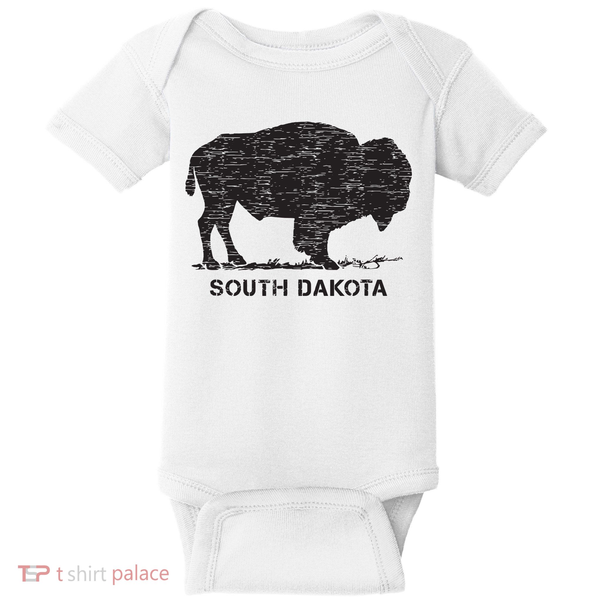 South Dakota And American Buffalo Bison Baby Bodysuit