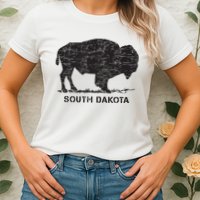 South Dakota And American Buffalo Bison Womens T-Shirt