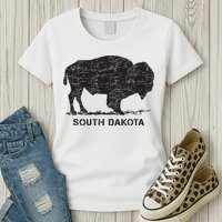 South Dakota And American Buffalo Bison Womens T-Shirt