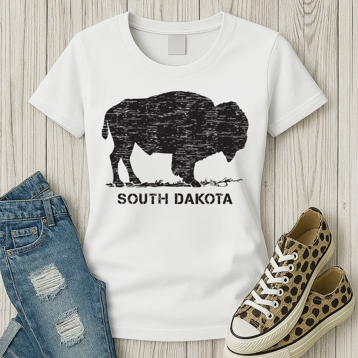 South Dakota And American Buffalo Bison Womens T-Shirt