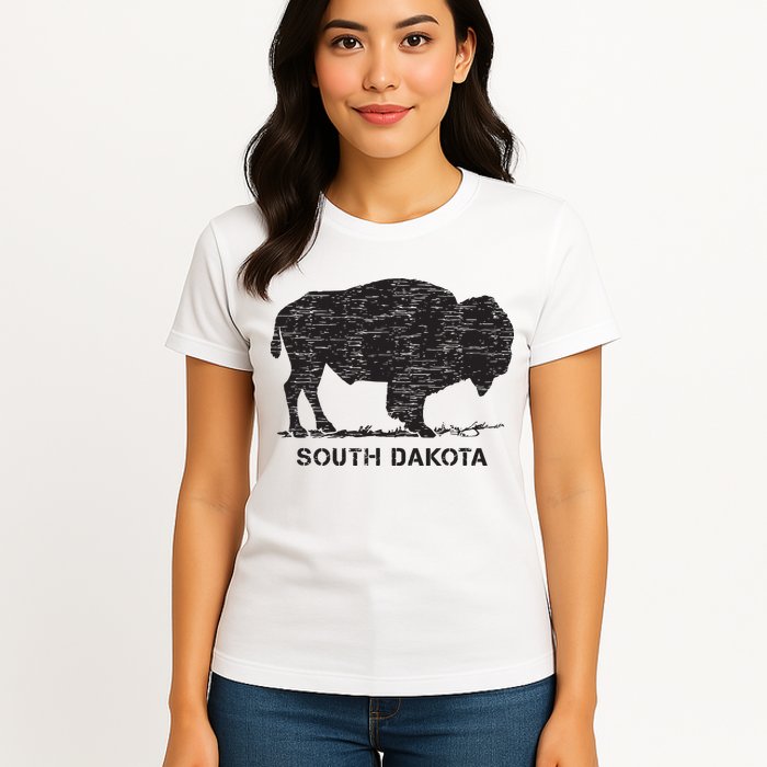 South Dakota And American Buffalo Bison Womens T-Shirt