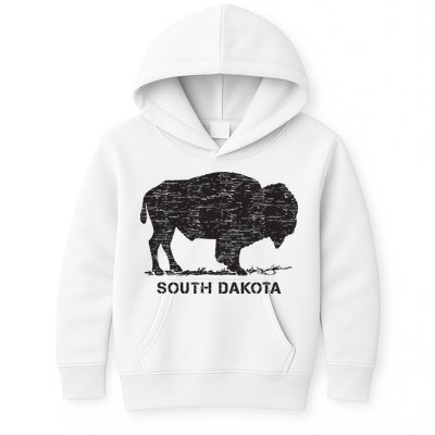 South Dakota And American Buffalo Bison Kids Hoodie
