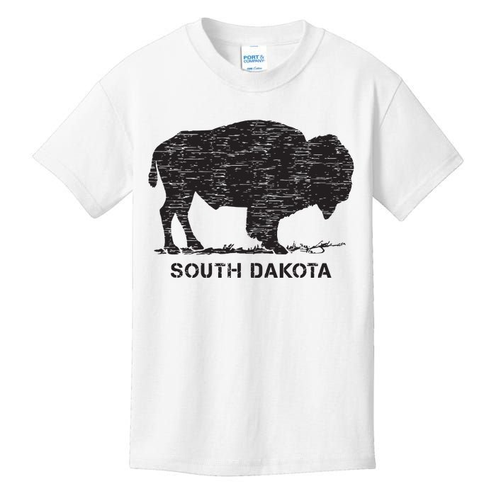 South Dakota And American Buffalo Bison Kids T-Shirt