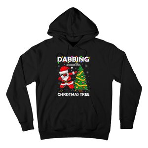 Santa Dabbing Around the Christmas Tree Lights Hoodie