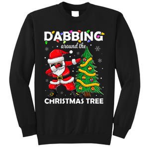 Santa Dabbing Around the Christmas Tree Lights Sweatshirt