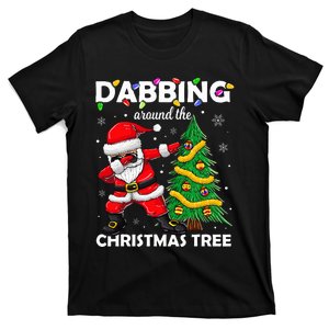 Santa Dabbing Around the Christmas Tree Lights T-Shirt