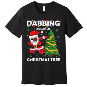 Santa Dabbing Around the Christmas Tree Lights Premium T-Shirt