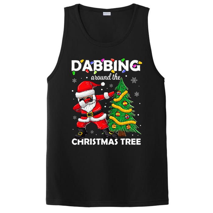 Santa Dabbing Around the Christmas Tree Lights PosiCharge Competitor Tank