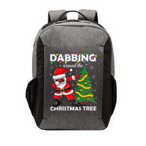 Santa Dabbing Around the Christmas Tree Lights Vector Backpack