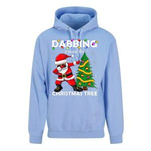 Santa Dabbing Around the Christmas Tree Lights Unisex Surf Hoodie