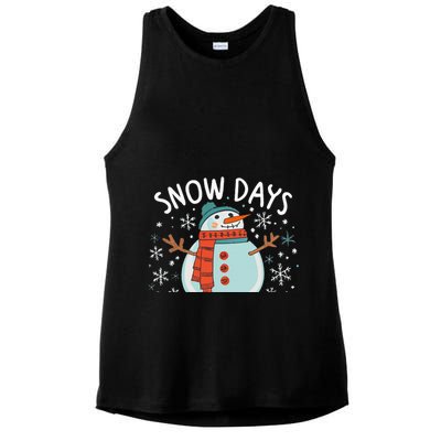 Snow Days Are The Best Snow Day Supporter Winter Snowman  Ladies PosiCharge Tri-Blend Wicking Tank