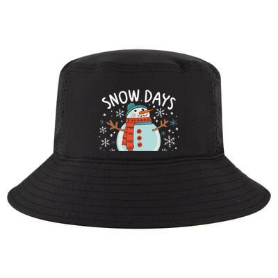 Snow Days Are The Best Snow Day Supporter Winter Snowman  Cool Comfort Performance Bucket Hat