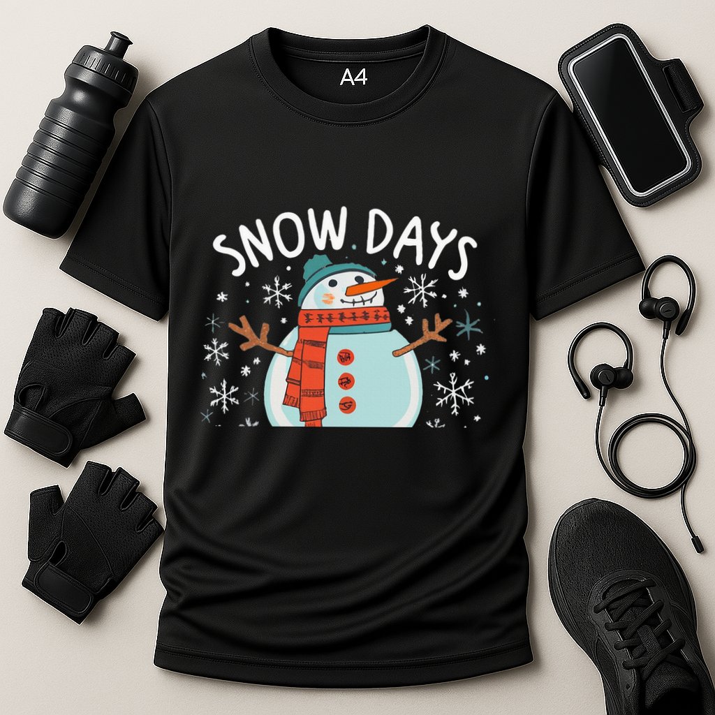Snow Days Are The Best Snow Day Supporter Winter Snowman  Performance Shirt