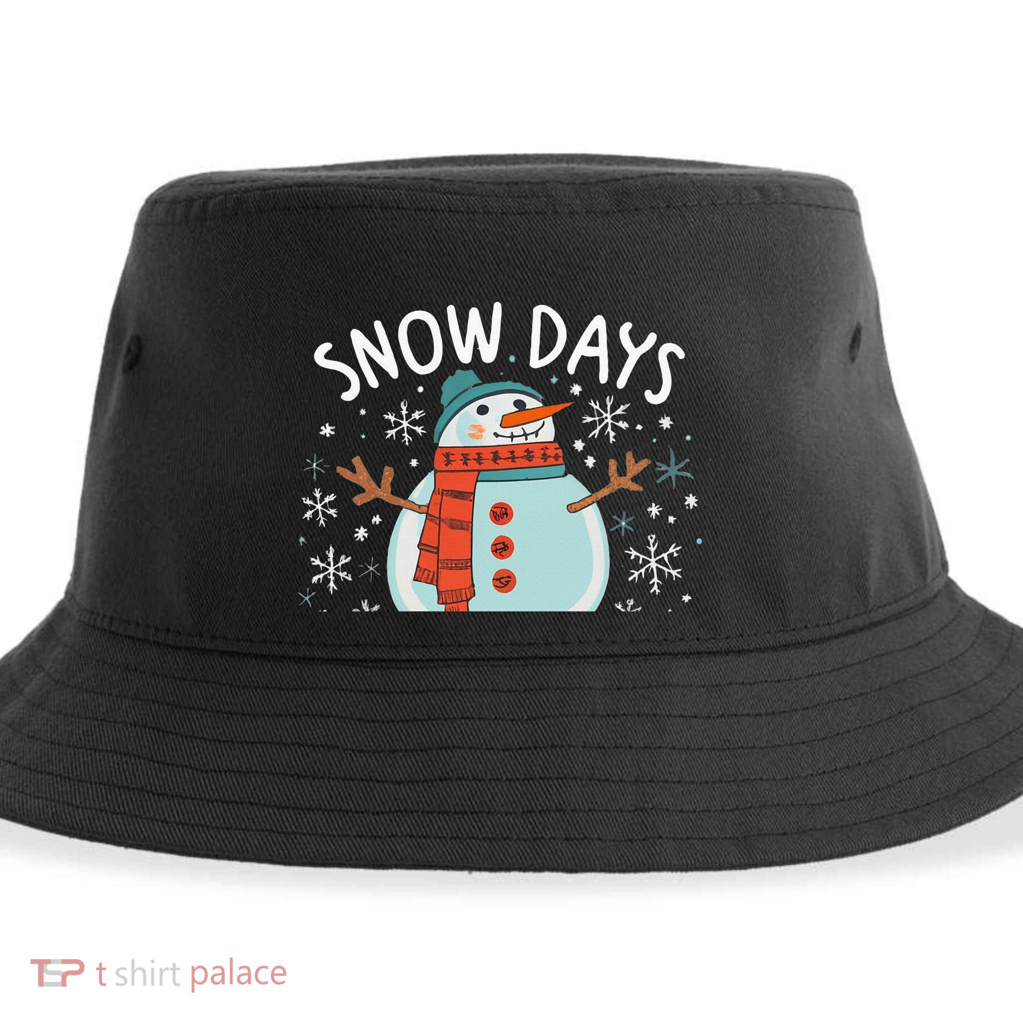 Snow Days Are The Best Snow Day Supporter Winter Snowman  Sustainable Bucket Hat
