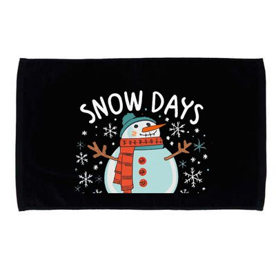 Snow Days Are The Best Snow Day Supporter Winter Snowman  Microfiber Hand Towel
