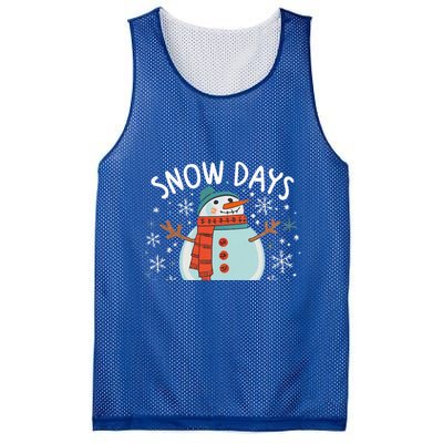 Snow Days Are The Best Snow Day Supporter Winter Snowman  Mesh Reversible Basketball Jersey Tank