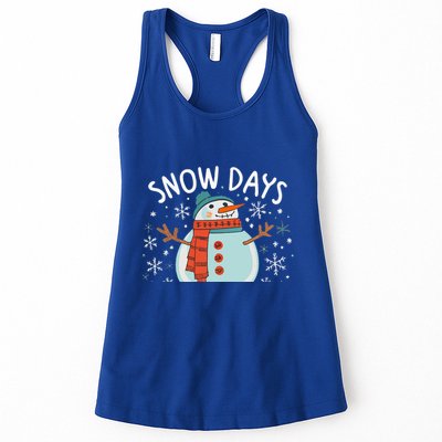 Snow Days Are The Best Snow Day Supporter Winter Snowman  Womens Tank Top