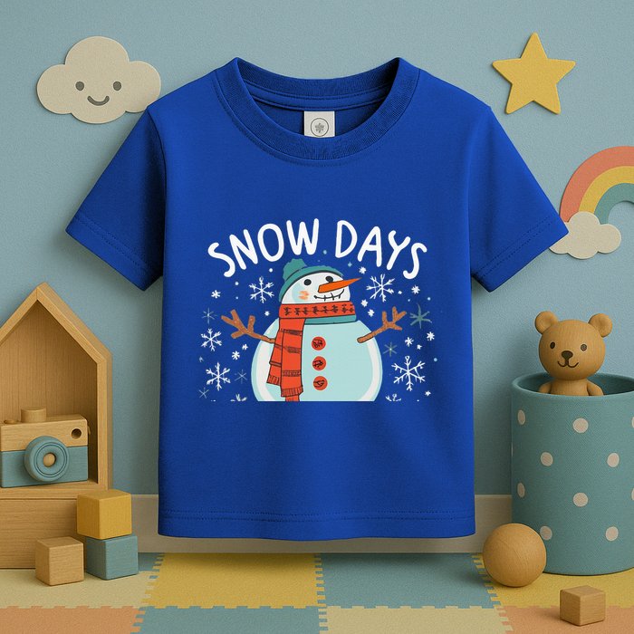 Snow Days Are The Best Snow Day Supporter Winter Snowman  Toddler T-Shirt