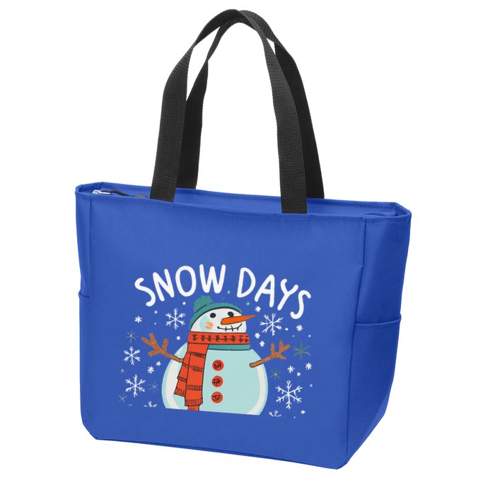 Snow Days Are The Best Snow Day Supporter Winter Snowman  Zip Tote Bag