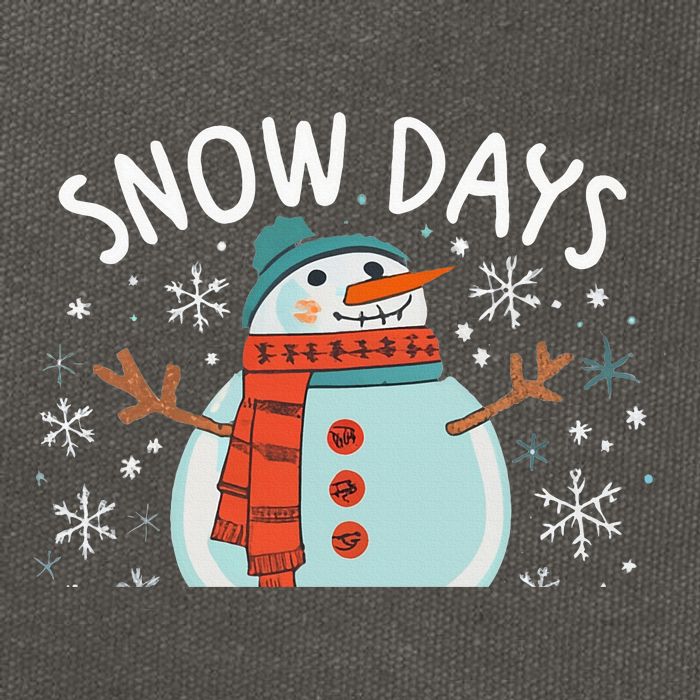 Snow Days Are The Best Snow Day Supporter Winter Snowman  Cotton Canvas Backpack