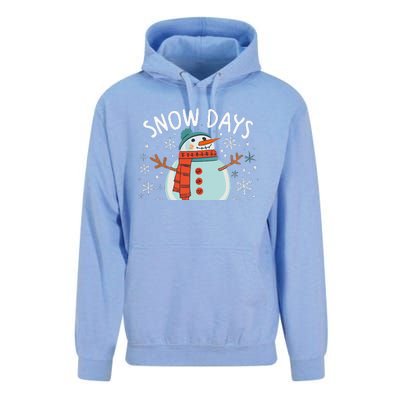 Snow Days Are The Best Snow Day Supporter Winter Snowman  Unisex Surf Hoodie