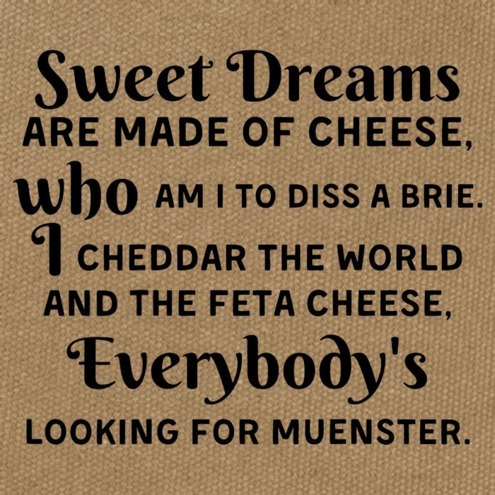 Sweet Dreams Are Made Of Cheese Who Am I To Diss A Brie Cotton Canvas Backpack