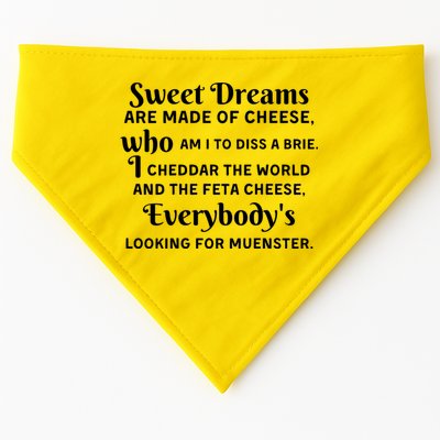Sweet Dreams Are Made Of Cheese Who Am I To Diss A Brie USA-Made Doggie Bandana