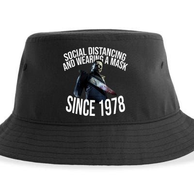 Social Distancing And Wearing A Mask Since 1978 Sustainable Bucket Hat