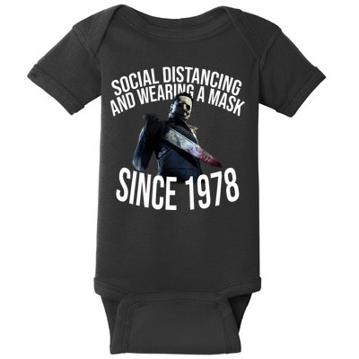 Social Distancing And Wearing A Mask Since 1978 Baby Bodysuit