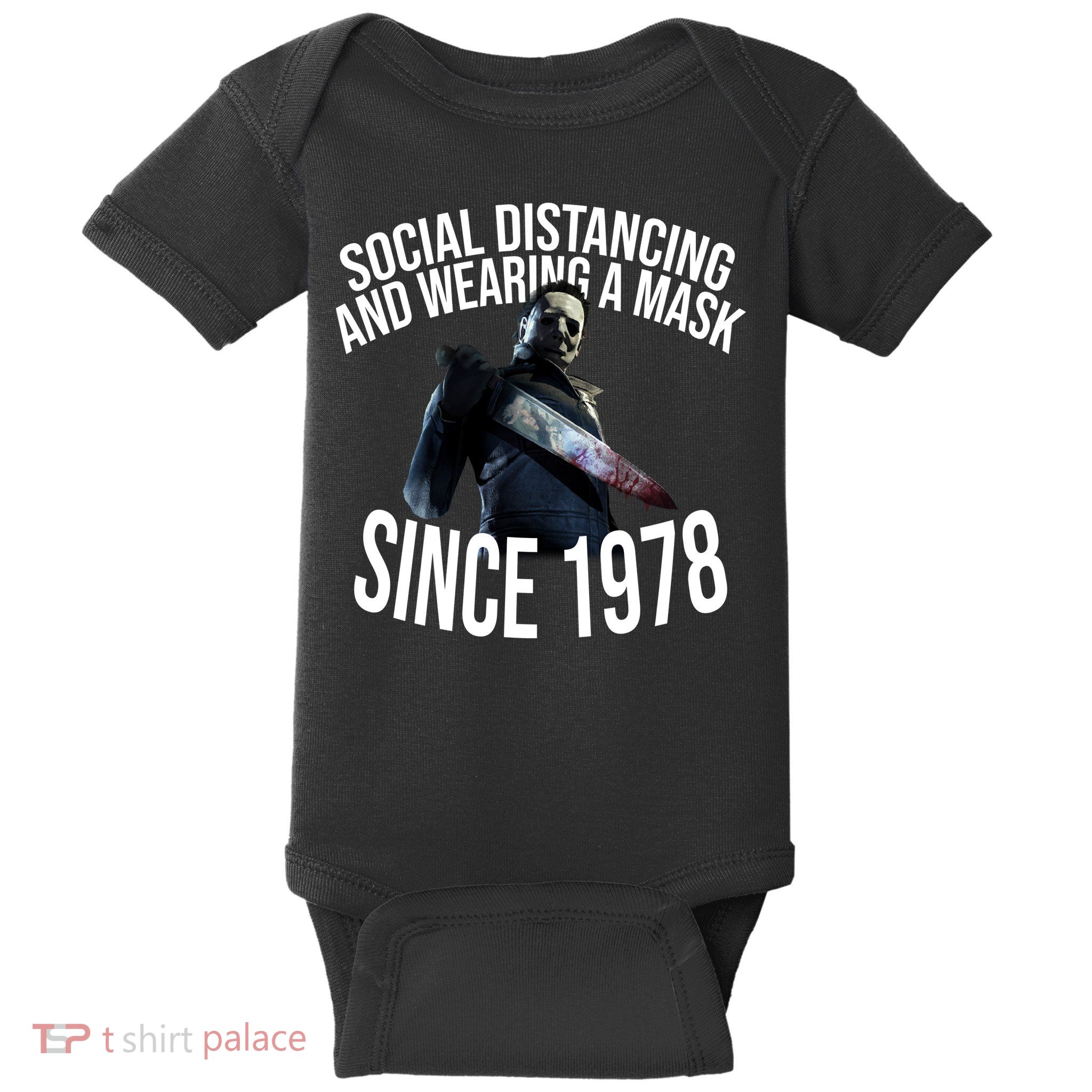 Social Distancing And Wearing A Mask Since 1978 Baby Bodysuit
