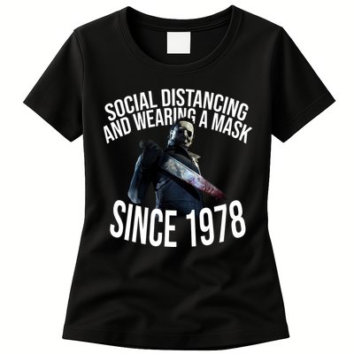 Social Distancing And Wearing A Mask Since 1978 Womens T-Shirt