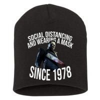 Social Distancing And Wearing A Mask Since 1978 Short Acrylic Beanie