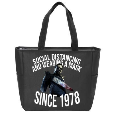Social Distancing And Wearing A Mask Since 1978 Zip Tote Bag