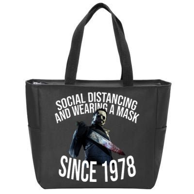 Social Distancing And Wearing A Mask Since 1978 Zip Tote Bag