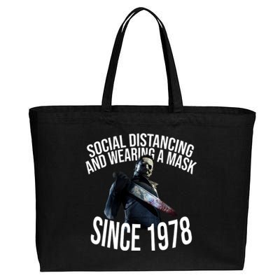 Social Distancing And Wearing A Mask Since 1978 Cotton Canvas Jumbo Tote