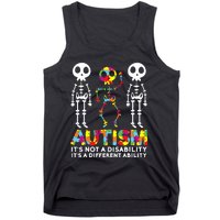 Skull Dance Autism Awareness Mom Dad Autism Tank Top