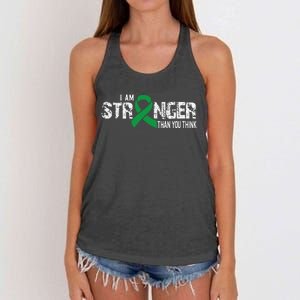 Stronger Depression Awareness Supporter Ribbon Women's Knotted Racerback Tank