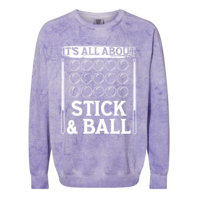 Snooker Dult All About Stick And Ball Billiards Gift Colorblast Crewneck Sweatshirt