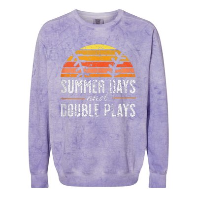 Summer Days and Double Plays Baseball Player Retro Vintage Colorblast Crewneck Sweatshirt