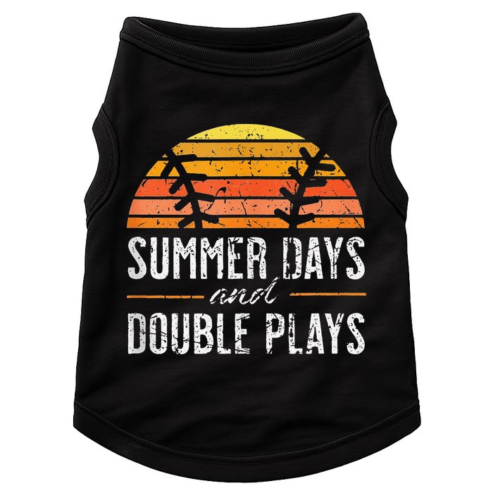 Summer Days and Double Plays Baseball Player Retro Vintage Doggie Tank