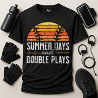 Summer Days and Double Plays Baseball Player Retro Vintage Performance Shirt