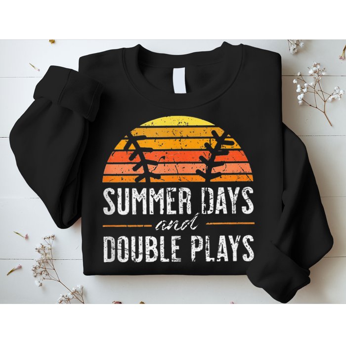 Summer Days and Double Plays Baseball Player Retro Vintage Sweatshirt