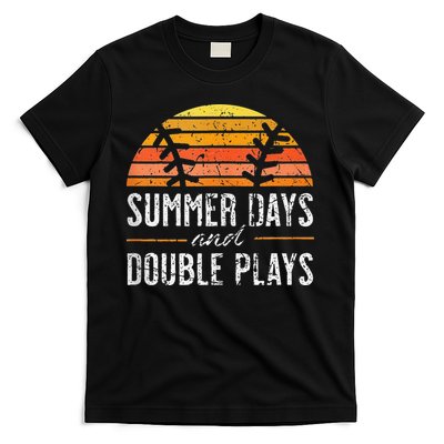 Summer Days and Double Plays Baseball Player Retro Vintage T-Shirt
