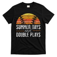 Summer Days and Double Plays Baseball Player Retro Vintage T-Shirt