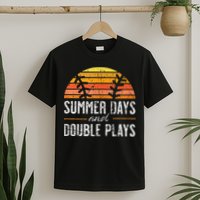 Summer Days and Double Plays Baseball Player Retro Vintage T-Shirt