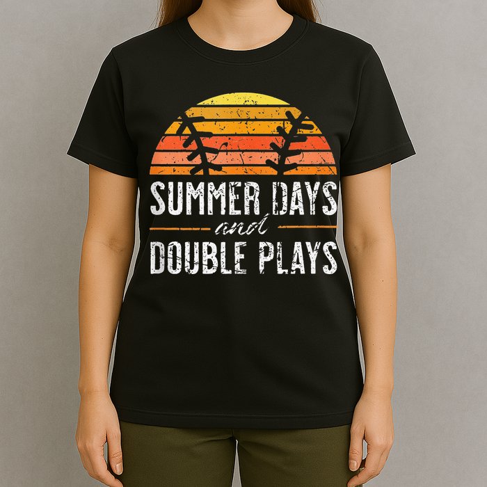 Summer Days and Double Plays Baseball Player Retro Vintage T-Shirt