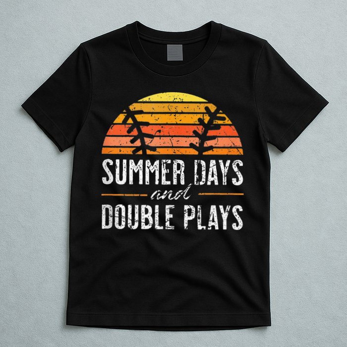 Summer Days and Double Plays Baseball Player Retro Vintage T-Shirt