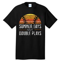 Summer Days and Double Plays Baseball Player Retro Vintage Tall T-Shirt