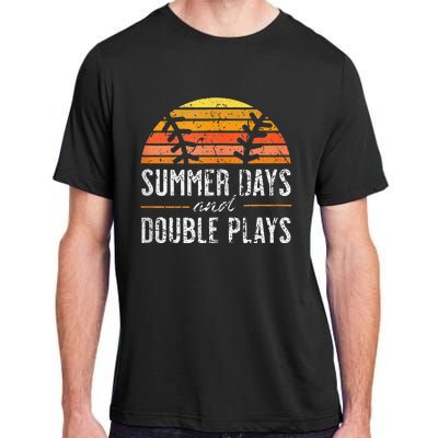 Summer Days and Double Plays Baseball Player Retro Vintage Adult ChromaSoft Performance T-Shirt